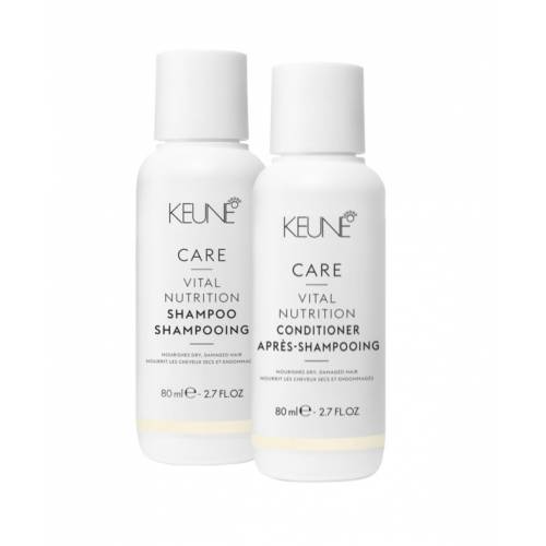 Keune Care Vital Nutrition MINI sausų ir pažeistų plaukų priežiūros rinkinys (80ml + 80ml)